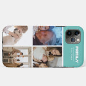 Family Photo Collage Teal 4 Picture Case-Mate iPhone Case (Achterkant (horizontaal))