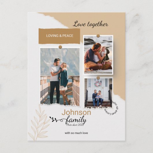 Family Photo Collage Template Briefkaart (Voorkant)