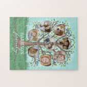 Family Photo Collage Tree 8 Afbeeldingen + Name Ea Legpuzzel (Horizontaal)