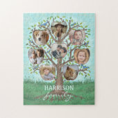 Family Photo Collage Tree 8 Afbeeldingen + Name Ea Legpuzzel (Verticaal)