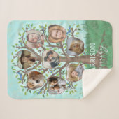 Family Photo Collage Tree 8 Afbeeldingen + Name Ea Sherpa Deken (Voorkant (horizontaal))