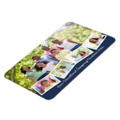 Family Photo Collage w Zigzag Photo Strip Blue Magneet (Linkerzijde)