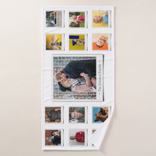 Family Photo Collage White Badhanddoek (Badhanddoek)