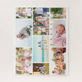Family Photo Collage White Masonry Grid Custom Legpuzzel (Verticaal)
