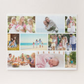 Family Photo Collage White Masonry Grid Custom Legpuzzel (Horizontaal)