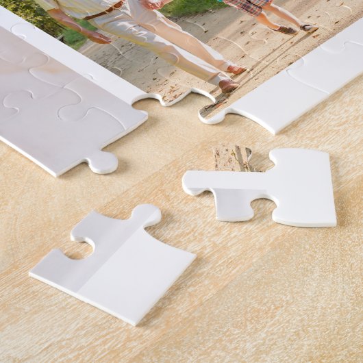 Family Photo Collage White Masonry Grid Custom Legpuzzel (Zijkant)