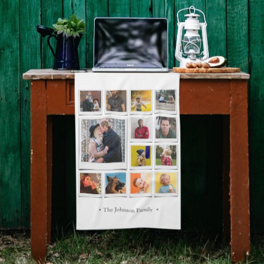 Family Photo Collage White Theedoek