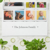 Family Photo Collage White Theedoek (Gevouwen)