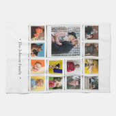 Family Photo Collage White Theedoek (Horizontaal)