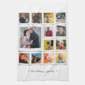 Family Photo Collage White Theedoek (Verticaal)