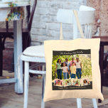 Family Photo Collage with ZigZag Photo Strip Tote Bag<br><div class="desc">This custom tote bag is printed with your favorite foto and custom text. De template is een up ready voor you to add up to 5 foto's and your familiy name at the top and custom text at the bottom. The sample wording reads "The Darling-May Family" "Happy Days. Weekend Adventures"...</div>