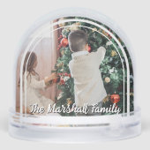 Family Photo Custom Christmas Holiday Gift Sneeuwbol (Achterkant)