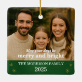 Family Photo Customizable Keramisch Ornament (Achterkant)