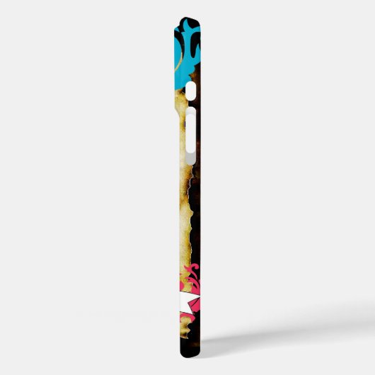 Family Photo Damask Burnt Edge iPhone Case (Achterkant / Links)