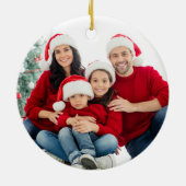 Family Photo Double Sided Christmas  Keramisch Ornament (Achterkant)