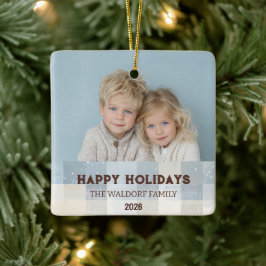 Family Photo Elegant Christmas Ornament