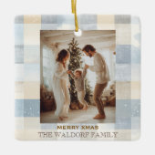 Family Photo Elegant Christmas Ornament (Voorkant)