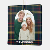 Family Photo Elegant Christmas Plaid Ornament (Links)