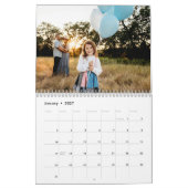Family Photo Elegant Script Black  Kalender (Jan 2027)