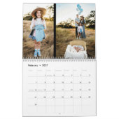 Family Photo Elegant Script Black  Kalender (Feb 2027)