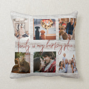 Family Photo Farmhouse Rustic Typografie    Kussen