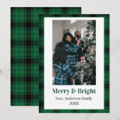 Family Photo Flannel-kerstkaart Kaart (Voorkant / Achterkant)