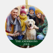Family Photo Green Keramisch Ornament (Voorkant)