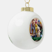 Family Photo Green Keramische Bal Ornament (Links)