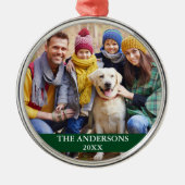 Family Photo Green Metalen Ornament (Voorkant)