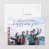Family Photo Happy Nieuwjaar Briefkaart (Voorkant / Achterkant)