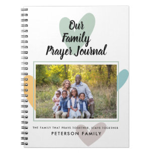Family Photo Hearts Personalized Prayer Journal Notitieboek