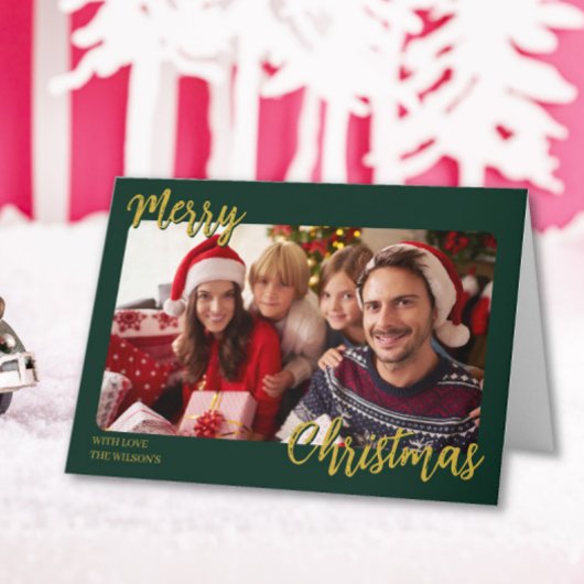 Family Photo Holiday Card Custom Christmas Bedankkaart