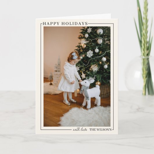 Family Photo Holiday Card Custom Christmas Kaart (Voorkant)