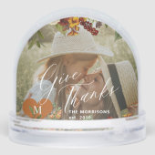 Family photo keepsake Thanksgiving fall decor Sneeuwbol (Achterkant)