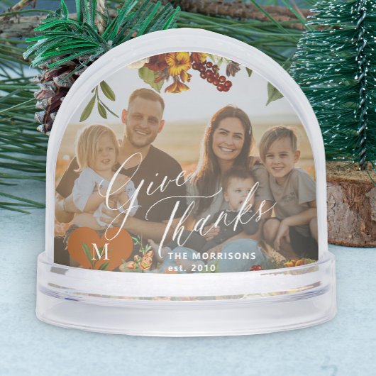 Family photo keepsake Thanksgiving fall decor Sneeuwbol