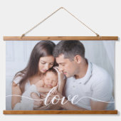 Family Photo Love script Overlay Aangepast Hangend Wandkleed (Voorkant)