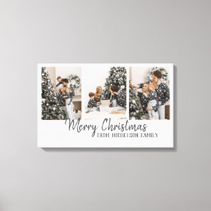 Family Photo Merry kerst Canvas Afdruk