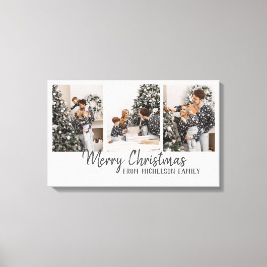 Family Photo Merry kerst Canvas Afdruk (Voorkant)