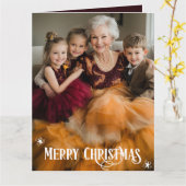 Family Photo Merry kerst Kaart (Gele Bloem)