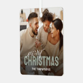 Family Photo Merry kerst Metalen Ornament (Voorkant links)