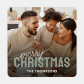 Family Photo Merry kerst Metalen Ornament (Achterkant)