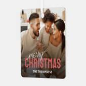 Family Photo Merry kerst Metalen Ornament (Voorkant links)
