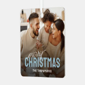 Family Photo Merry kerst Metalen Ornament (Voorkant links)