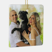 Family Photo Merry kerstfeestay Keramisch Ornament (Rechts)