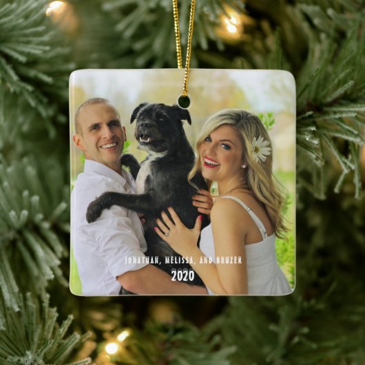 Family Photo Merry kerstfeestay Keramisch Ornament (Boom)