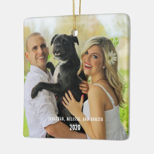 Family Photo Merry kerstfeestay Keramisch Ornament (Links)