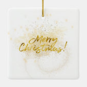 Family Photo Merry kerstfeestay Keramisch Ornament (Achterkant)