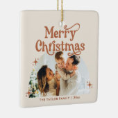 Family Photo Merry kerstOrnament Keramisch Ornament (Rechts)