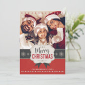 Family Photo Merry Kerstrode kaart (Staand voorkant)