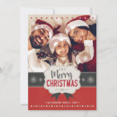 Family Photo Merry Kerstrode  kaart (Voorkant)